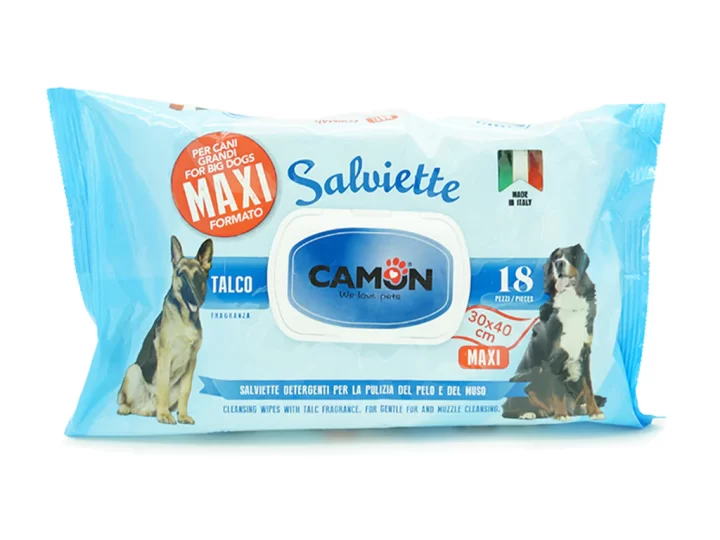 Toallitas Perfumadas Talco de Camon para Perro y Gato, Grande 100 Unidades